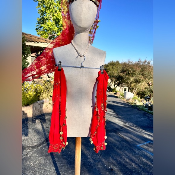 Belly Dance Costume new hand made Bra, trousers, 2 arm sleeves, hat& crop top - Picture 16 of 16